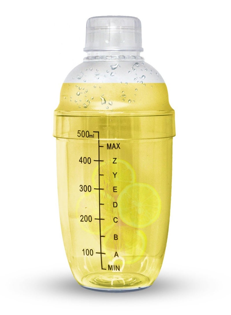 هومستر خلاط شيكر كوكتيل شفاف سعة 530 مل مزود بمصفاة مدمجة, مشروبات مع ميزان, كوب شاكر يدوي سميك, أداة خلط احترافية - Image 1