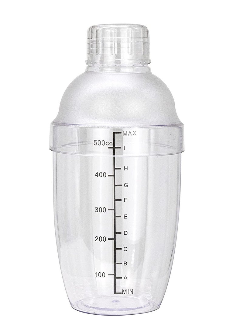 هومستر خلاط شيكر كوكتيل شفاف سعة 530 مل مزود بمصفاة مدمجة, مشروبات مع ميزان, كوب شاكر يدوي سميك, أداة خلط احترافية - Image 2