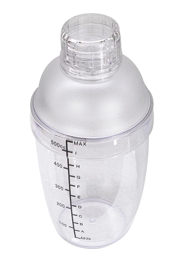 هومستر خلاط شيكر كوكتيل شفاف سعة 530 مل مزود بمصفاة مدمجة, مشروبات مع ميزان, كوب شاكر يدوي سميك, أداة خلط احترافية - Image 5