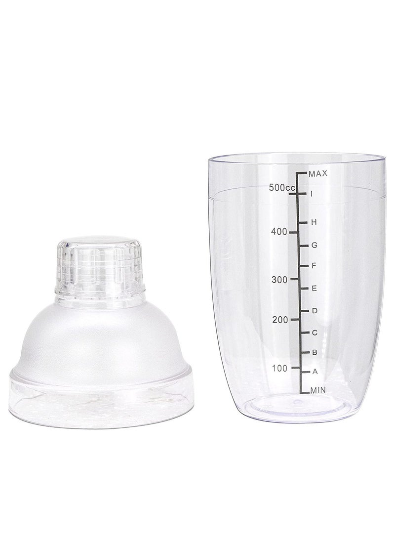 هومستر خلاط شيكر كوكتيل شفاف سعة 530 مل مزود بمصفاة مدمجة, مشروبات مع ميزان, كوب شاكر يدوي سميك, أداة خلط احترافية - Image 3