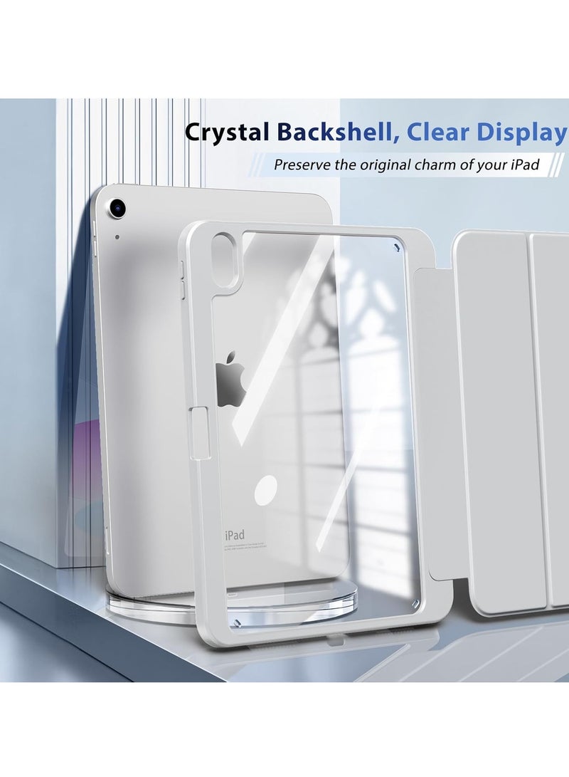 DUSALA Case for iPad (A16) 11th Generation 11 Inch 2025, iPad 10th Generation Case 10.9 Inch 2022 with Pencil Holder,Slim Protective Cover with Clear Back Shell,Auto Wake/Sleep, (Grey) - Image 3