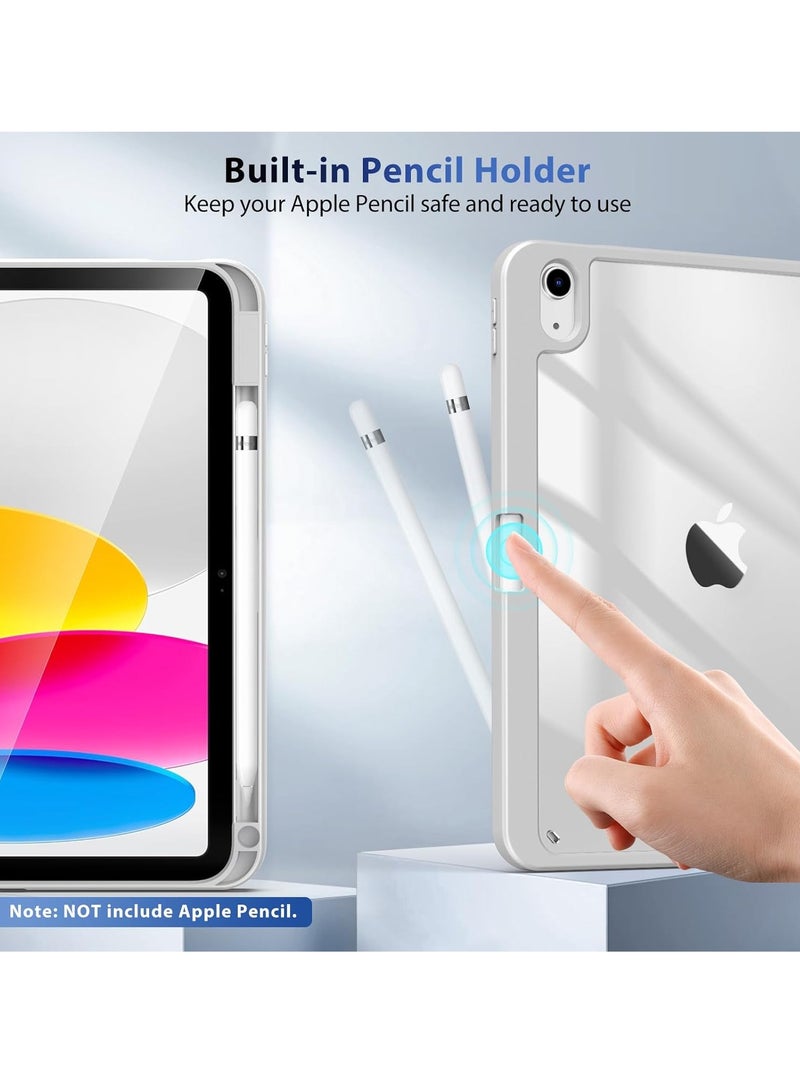 DUSALA Case for iPad (A16) 11th Generation 11 Inch 2025, iPad 10th Generation Case 10.9 Inch 2022 with Pencil Holder,Slim Protective Cover with Clear Back Shell,Auto Wake/Sleep, (Grey) - Image 4