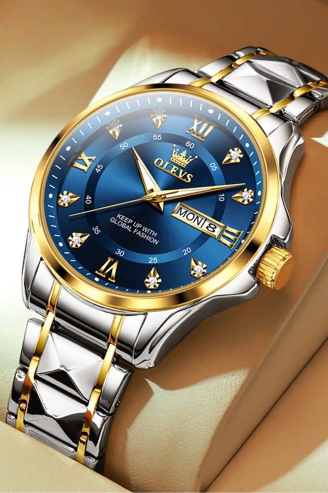 أوليفز ساعة OLEVS 2906 للرجال والنساء من الألماس الروماني الفاخر مع تقويم الأعمال وساعة مقاومة للماء - Image 2