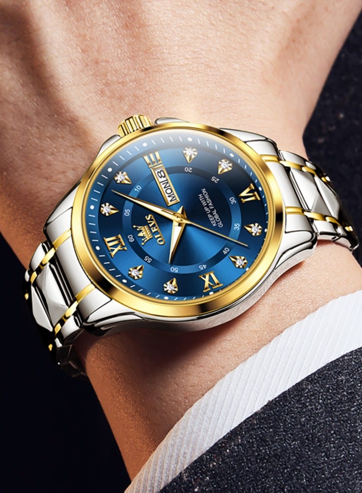 أوليفز ساعة OLEVS 2906 للرجال والنساء من الألماس الروماني الفاخر مع تقويم الأعمال وساعة مقاومة للماء - Image 4