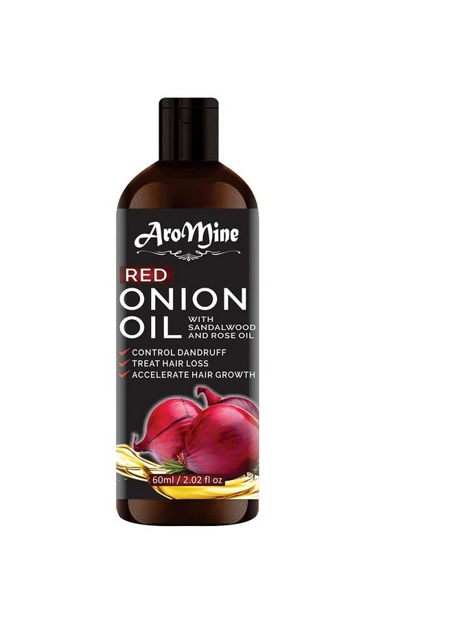 Aromine Pure & Natural Red Onion Hair Oil (60Ml) - Image 1