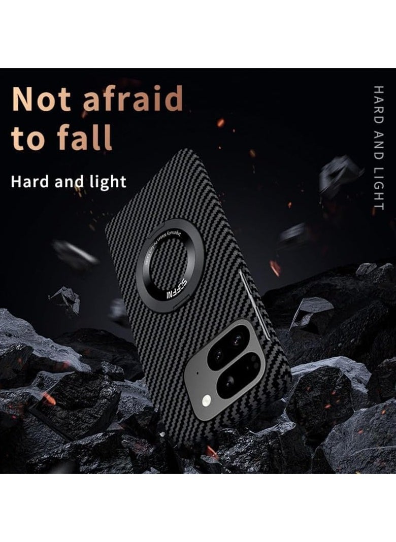 General - Compatible with Google Pixel 9 Pro Fold Case, Slim Hard PC Case [Compatible with Mag-Safe] Carbon Fiber Magnetic Cover with Stand for Google Pixel 9 Pro Fold - Image 1