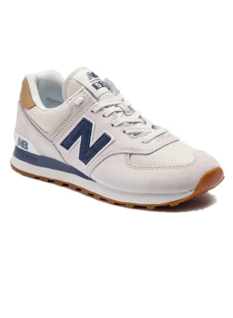 New Balance 574 Low Top Sneakers White/Blue/Brown  - Image 1