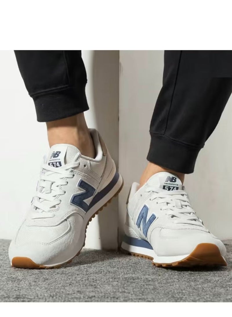 New Balance 574 Low Top Sneakers White/Blue/Brown  - Image 2