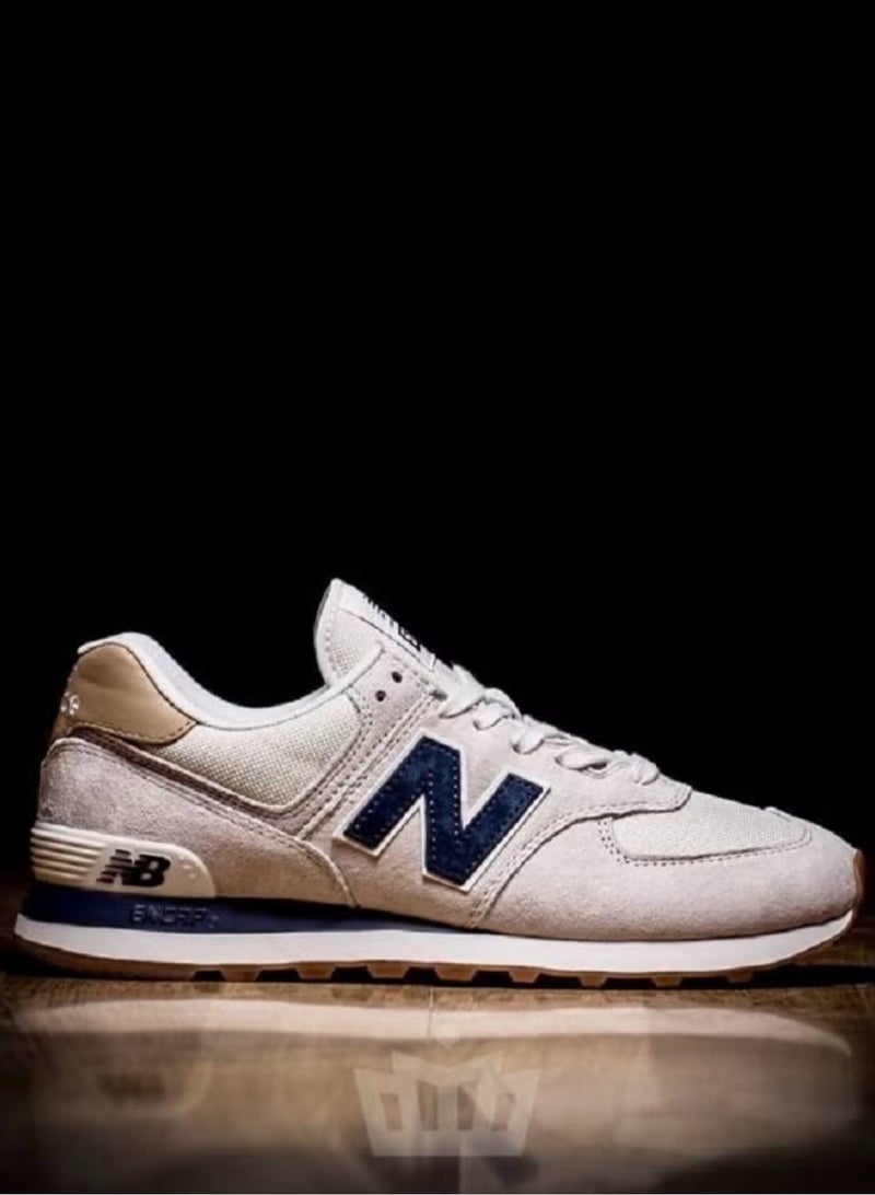 New Balance 574 Low Top Sneakers White/Blue/Brown  - Image 4