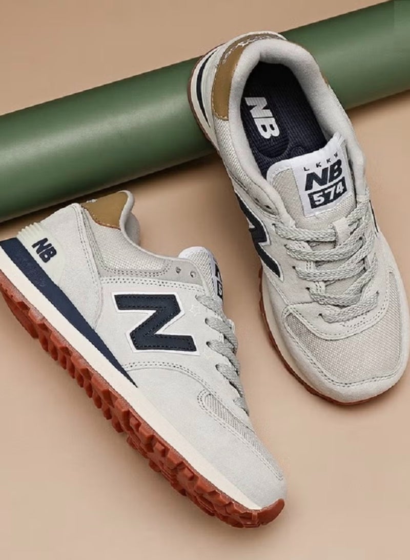 New Balance 574 Low Top Sneakers White/Blue/Brown  - Image 5