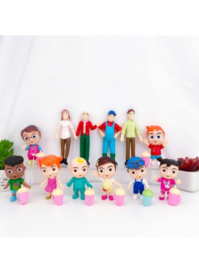 NIBEMINENT 12 Figure Pack - JJ & Family Figure Set - Family and Friends - Toys for Kids, Infants and Preschoolers - Image 1