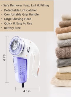 URbazaar Lint Remover Portable Electric Fabric Clothes Furniture Shaver Sweater Pill Defuzzer Remove Pills Balls Bobbles from Clothing Carpet Curtain Extra Replacement Blade and Brush  - Image 3