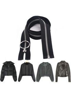 Generic Metal Zipper #5-Glossy Separating Jaket Zippers for Sewing 30 Inch-Heavy Duty Coats Zippers-VOC Zipper One Way Open Bottom-Black Tape with Sliver Teeth(30"1PCS)  - Image 4