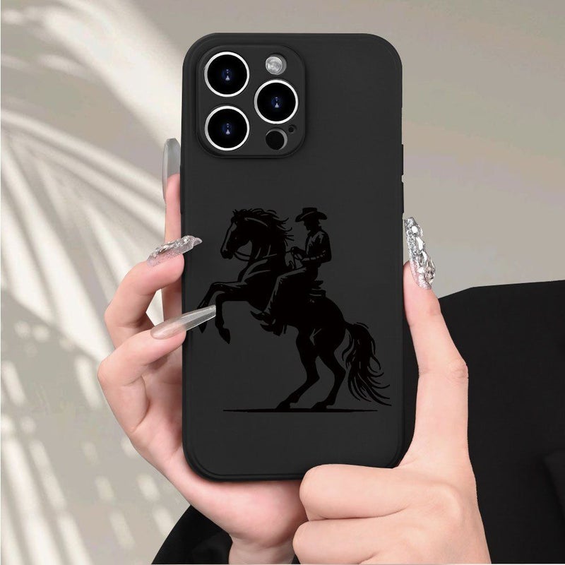 Mixed Color TPU Phone Case For iPhone 13 Pro Max Featuring Cowboy On Horseback Design - Image 5