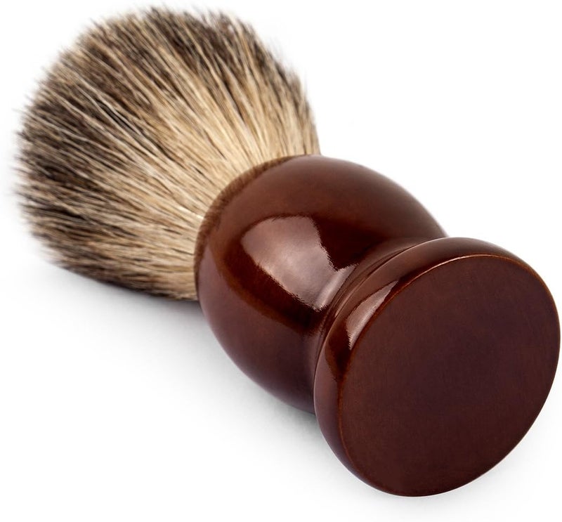 QSHAVE 100 Best Original Pure Badger Hair Shaving Brush Handmade Real Wood Base Perfect for Wet Shave Safety Razor Double Edge Razor - Image 5
