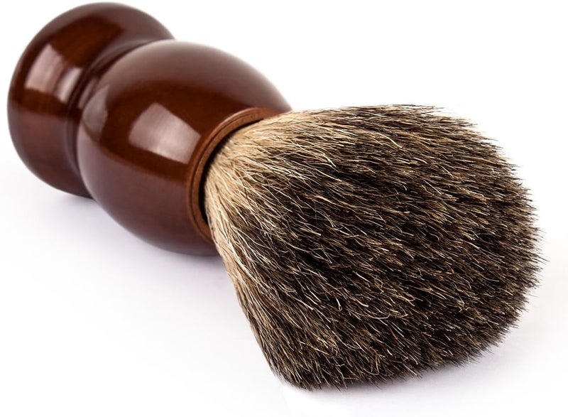 QSHAVE 100 Best Original Pure Badger Hair Shaving Brush Handmade Real Wood Base Perfect for Wet Shave Safety Razor Double Edge Razor - Image 3