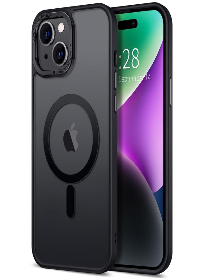 Hython Case for iPhone 14 Case Magnetic Translucent Matte Phone Cases 6.1" [Compatible with MagSafe] Thin Slim Fit Shockproof Bumper Hard Protective Cover for Women Men Girls, Frosted Black - Image 1