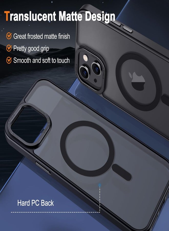 Hython Case for iPhone 14 Case Magnetic Translucent Matte Phone Cases 6.1" [Compatible with MagSafe] Thin Slim Fit Shockproof Bumper Hard Protective Cover for Women Men Girls, Frosted Black - Image 2