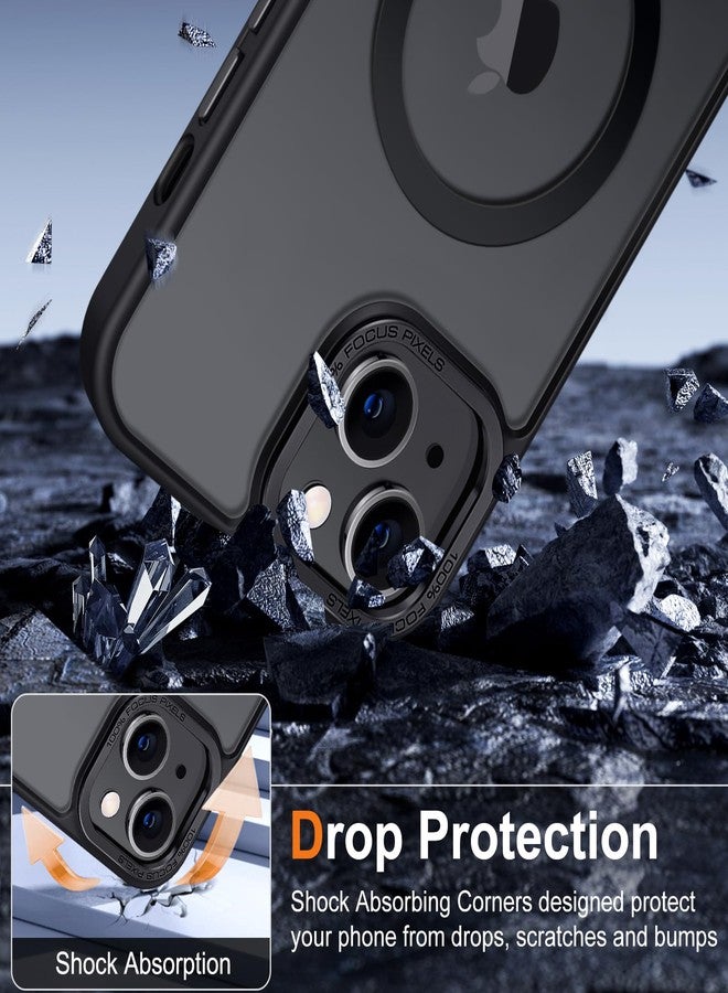 Hython Case for iPhone 14 Case Magnetic Translucent Matte Phone Cases 6.1" [Compatible with MagSafe] Thin Slim Fit Shockproof Bumper Hard Protective Cover for Women Men Girls, Frosted Black - Image 5