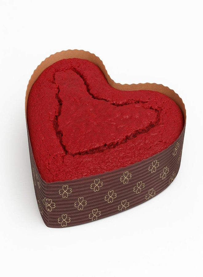 Esslly Heart Paper Cake Moulds 500g | 10-Pack | Brown Floret | 17.5x17.5x4.5cm | Oven, Microwave & Freezer Safe | Corrugated, Eco-Friendly, No Greasing Needed - Image 5