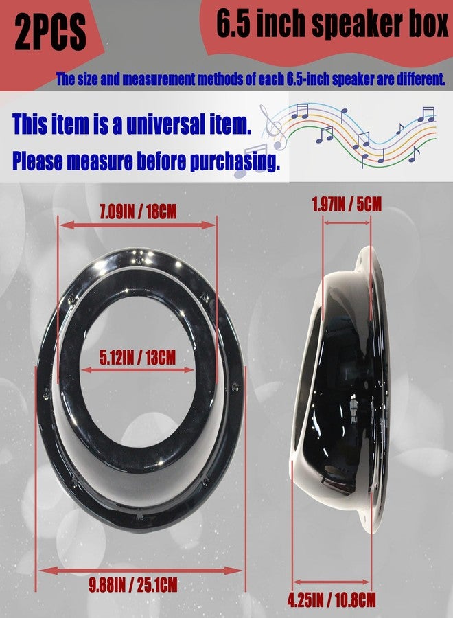 NEESPOC 6.5" Angled Speaker Pods, Surface Mount Speaker Enclosures Boxes for UTV, RV, Boat, Door, Trunk, Car, Universal Painted Gloss Black (2PCS Hole Cut) - Image 2