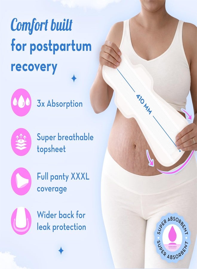 Plush Maternity Pads after Delivery, 10 Pcs (410 mm) | Twin Core Absorption XXXL Pads | For Postpartum Bleeding, Absorbs Heavy Gushes & Clots | U.S. Cotton Softness | Breathable & Rash-Free | Safe for Healing Skin - Image 4