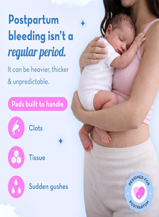 Plush Maternity Pads after Delivery, 10 Pcs (410 mm) | Twin Core Absorption XXXL Pads | For Postpartum Bleeding, Absorbs Heavy Gushes & Clots | U.S. Cotton Softness | Breathable & Rash-Free | Safe for Healing Skin - Image 2