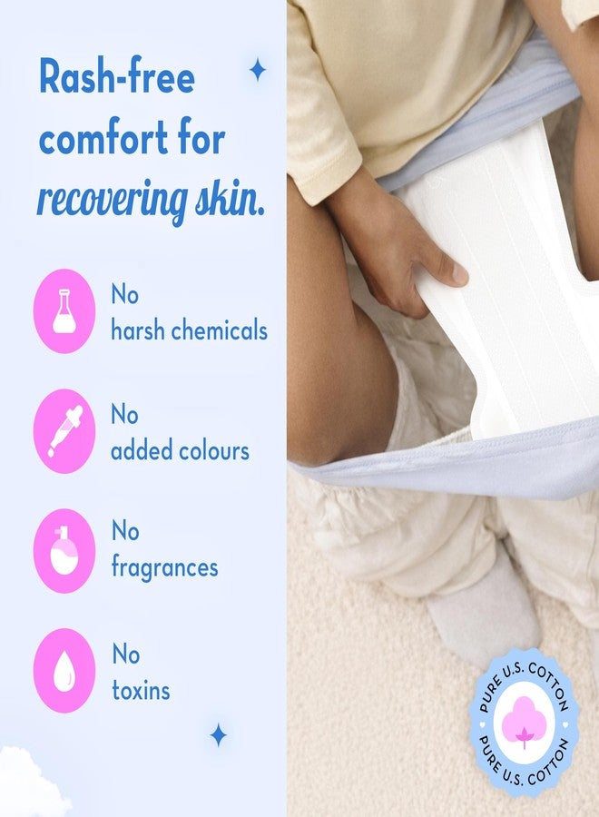 Plush Maternity Pads after Delivery, 10 Pcs (410 mm) | Twin Core Absorption XXXL Pads | For Postpartum Bleeding, Absorbs Heavy Gushes & Clots | U.S. Cotton Softness | Breathable & Rash-Free | Safe for Healing Skin - Image 5