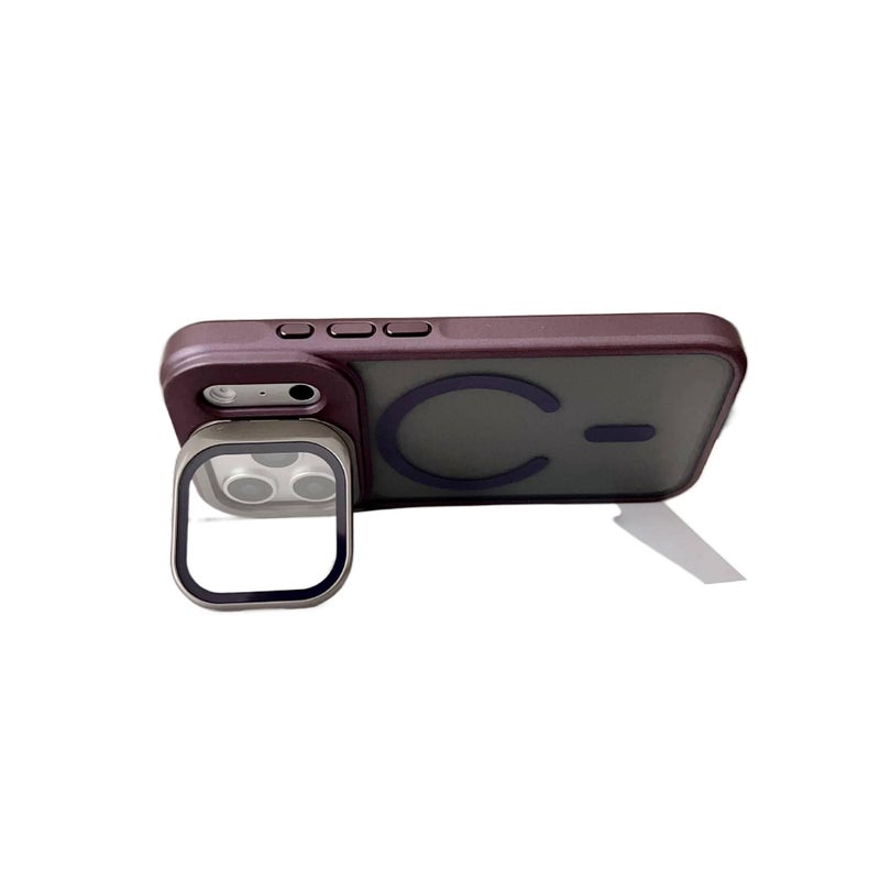 غطاء MagSafe بPC لـ iPhone 14 / 14 Plus / 14 Pro / 14 Pro Max باللون بنفسجي مغناطيسي بوظيفة حامل مع حامل قائم ومغناطيس قوي مع ملمس غير لامع مع تغطية كاملة للاستخدام المنزلي للسفر - Image 5