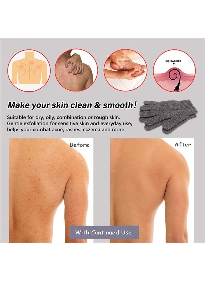 MIG4U - Shower Exfoliating Scrub Gloves Medium to Heavy Bathing Gloves Body Wash Dead Skin Removal Deep Cleansing Sponge Loofah for Women and Men 1 Pair Gray - Image 1