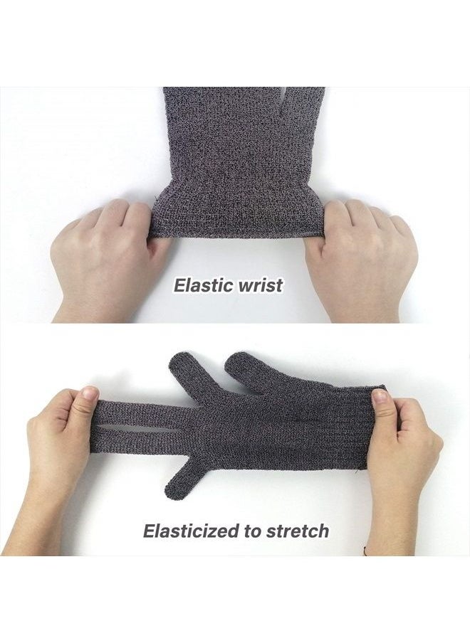 MIG4U - Shower Exfoliating Scrub Gloves Medium to Heavy Bathing Gloves Body Wash Dead Skin Removal Deep Cleansing Sponge Loofah for Women and Men 1 Pair Gray - Image 1