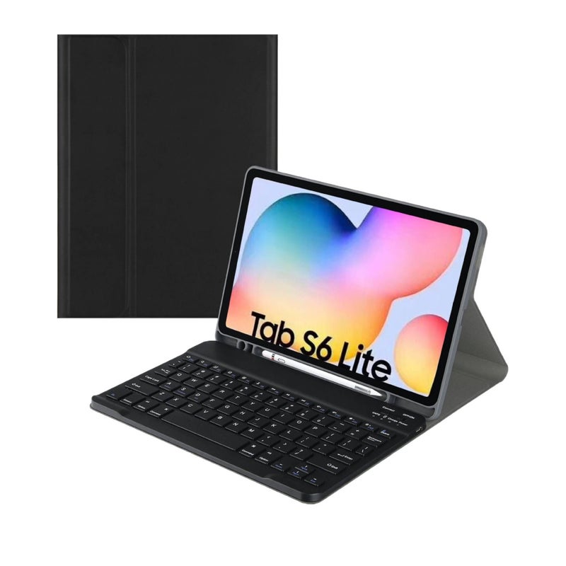 DGG Rose Gold Samsung Tab Keyboard Case Compatible with Samsung Galaxy Tab S6 Lite with Protective Cover Stand Function and Daily Tablet Carry - Image 3