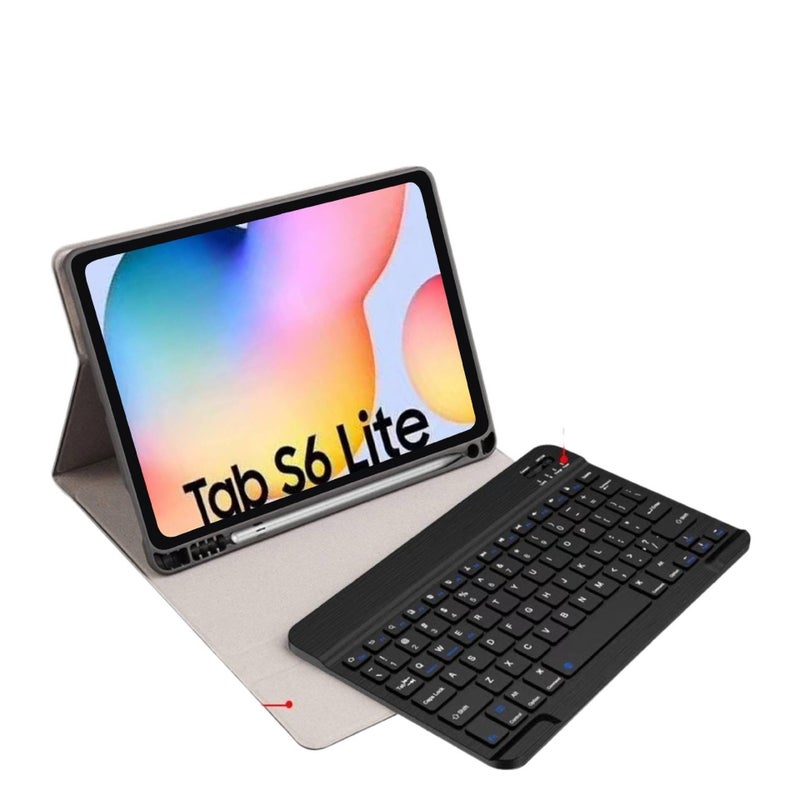 DGG Rose Gold Samsung Tab Keyboard Case Compatible with Samsung Galaxy Tab S6 Lite with Protective Cover Stand Function and Daily Tablet Carry - Image 4