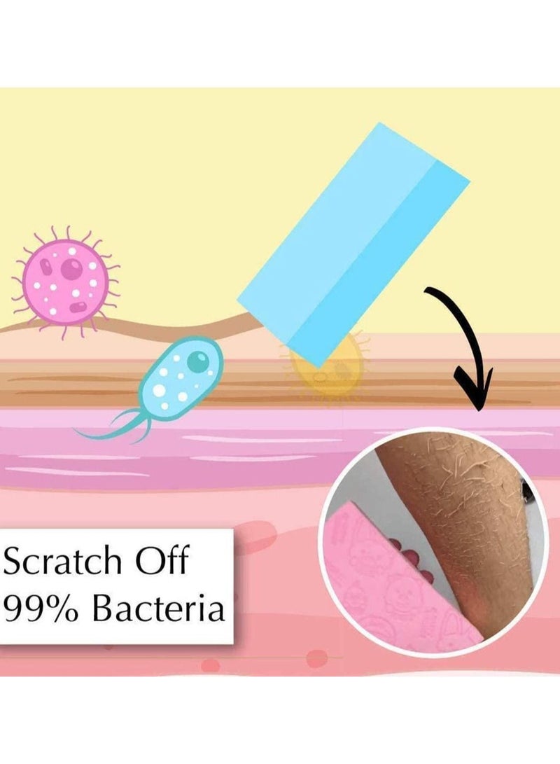 5PCS Ultra Soft Exfoliating dead skin remover Sponge Shower Brush Gentle Exfoliation Improve Skin's Health and Beauty Wet or Dry Brushing Back Scrubber for Shower  - Image 5