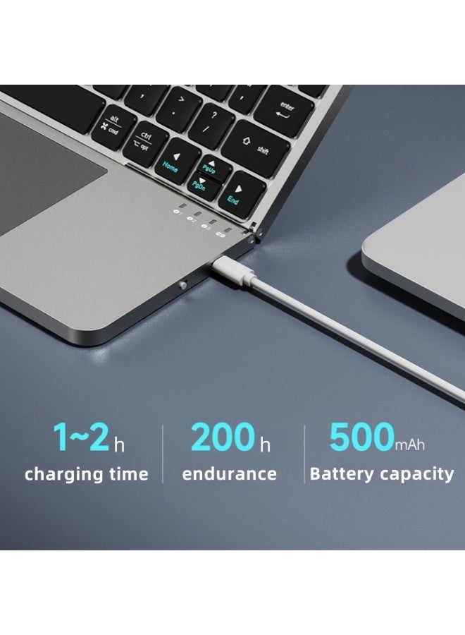 BlueFire 2-in-1 Foldable Bluetooth Keyboard with Touchpad & Magnetic Stand Case | Wireless Portable Keyboard for iPad, iPhone, Android Tablets, Windows PC & MacBook | Multi-Device Rechargeable Travel Keyboard with BT 5.0 - Gray - Image 4