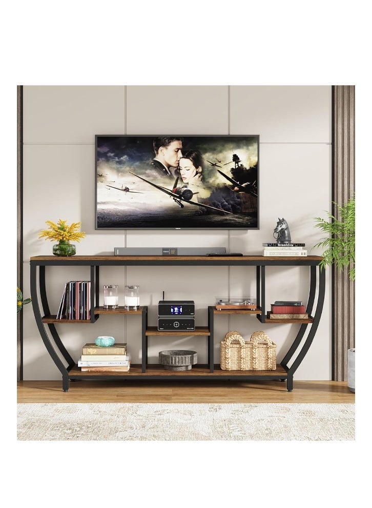 NKX Side Table with Storage Shelves, Narrow Long Console Table for Entryway, Living Room Hallway - Image 4