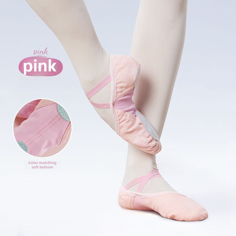 Generic Kids Soft Sole Dance Shoes Elastic Ballet Slippers Pink