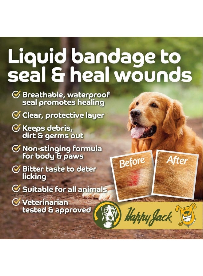 Happy Jack HAPPY JACK Seal 'N Heal Liquid Bandage for Dogs, Cats, Pets, Wound Care Spray (4 oz), Protects Against Minor Cuts, Burns, Waterproof Seal, Discourages Licking & Chewing, for Paws & Body, Made in USA - Image 2