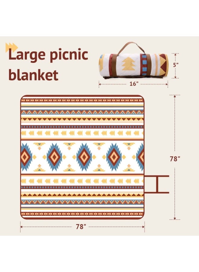 Anmi Outdoor Picnic Blankets Waterproof, for The Beach, Camping Travelling on The Grass, Park Blanket, Rolling Up Packaging, Portable Carrying, Picnic Mat for Family Holiday, Garden Seattle Style - Image 3