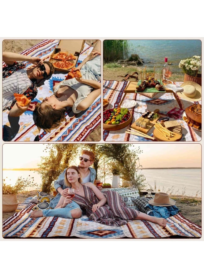 Anmi Outdoor Picnic Blankets Waterproof, for The Beach, Camping Travelling on The Grass, Park Blanket, Rolling Up Packaging, Portable Carrying, Picnic Mat for Family Holiday, Garden Seattle Style - Image 5