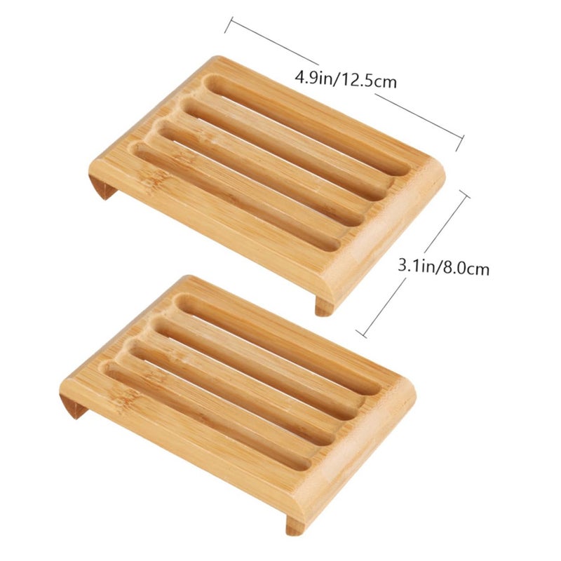 2 Pack Soap Dish Holder with Draining Slot for Bathroom Shower Kitchen White - Image 3