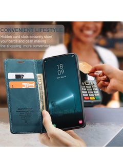 CaseMe for Samsung S22 Plus Flip Wallet Leather Cover with Card Holder (Green)  - Image 4