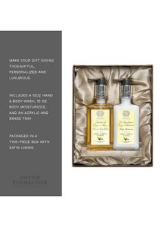 Antica Farmacista Gift Set With Hand/Body Wash Body Moisturizer And Acrylic Bath/Body Tray Lemon Verbena & Cedar  - Image 5