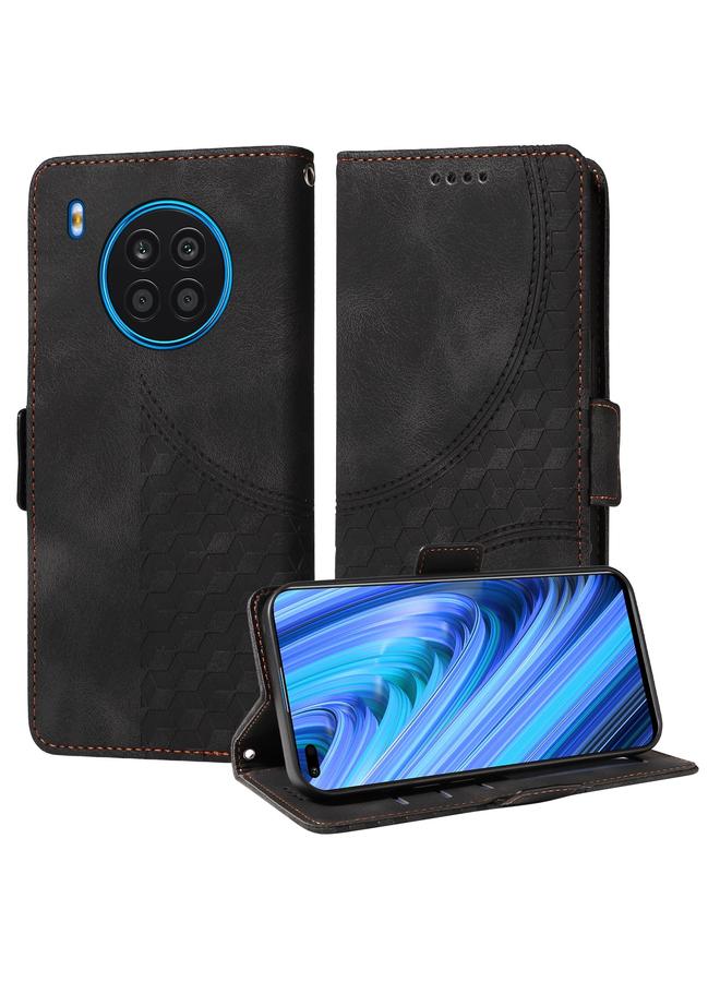 Green Tiger Case For Honor 50 Lite Embossed Rhombus Starry Leather Phone Case - Image 1