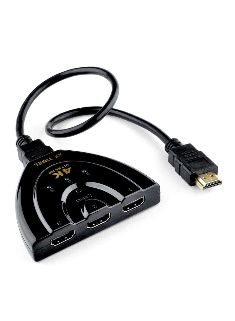 4K HDMI Switch 3-Port Video Switcher Splitter for HDTV 1080P PS4 DVD with IR Remote - Image 1
