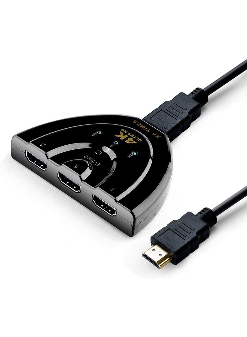 4K HDMI Switch 3-Port Video Switcher Splitter for HDTV 1080P PS4 DVD with IR Remote - Image 4