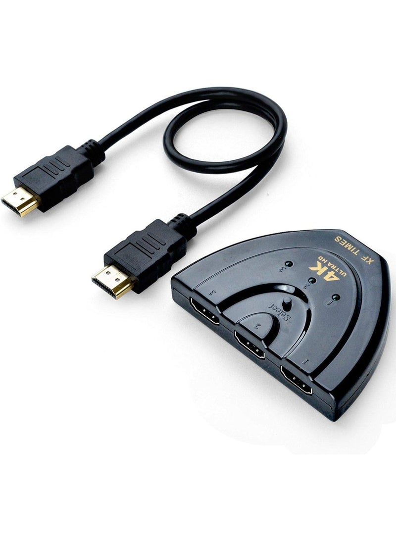 4K HDMI Switch 3-Port Video Switcher Splitter for HDTV 1080P PS4 DVD with IR Remote - Image 2