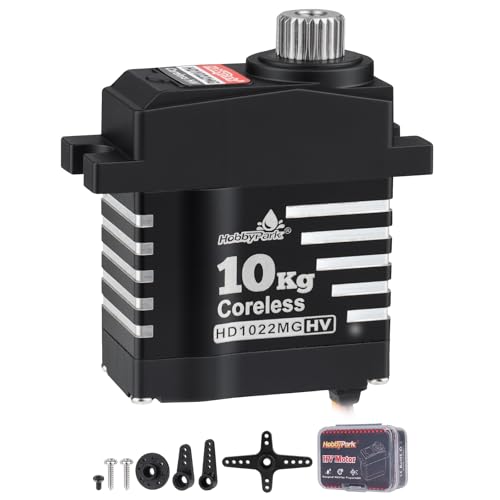 HobbyPark Waterproof 10kg RC Micro Servo High Torque Coreless Motor Metal Gears for 1/18 TRX4M Steering Servo & Sub-Micro Shift Servo TRX4 SCX10 1/10 RC Crawler Car Robot Digital Programmable 180° - Image 1