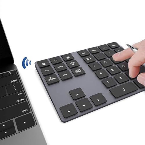JOYEKY Bluetooth Number Pad, Wireless Numeric Keypad, USB-C Rechargeable External 34-Keys Numpad, Financial Data Entry Keyboard for iMac, MacBook Air/Pro, PC Desktop, Laptop Notebook - Image 1