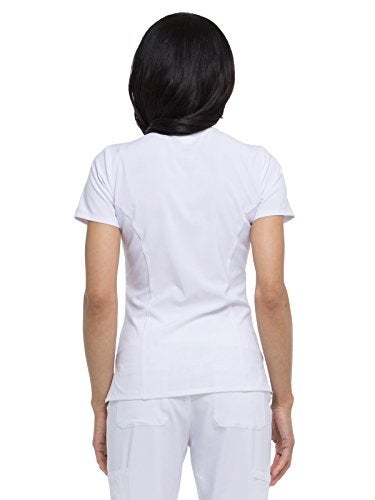 Dickies EDS Essentials Scrubs, V-Neck Womens Tops with Four-Way Stretch and Moisture Wicking DK615, M, White - Image 2